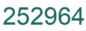 Number 252964 green image