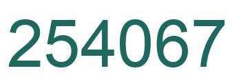 Number 254067 green image