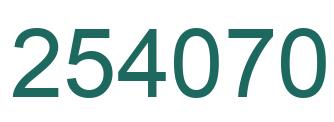 Number 254070 green image