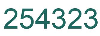 Number 254323 green image