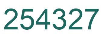 Number 254327 green image