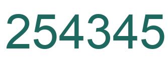 Number 254345 green image