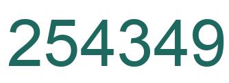 Number 254349 green image