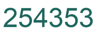Number 254353 green image