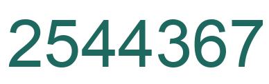 Number 2544367 green image