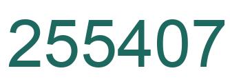 Number 255407 green image