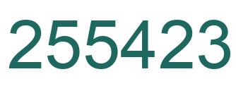 Number 255423 green image