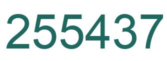 Number 255437 green image