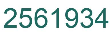 Number 2561934 green image