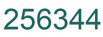 Number 256344 green image