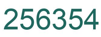 Number 256354 green image