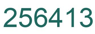 Number 256413 green image