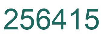 Number 256415 green image
