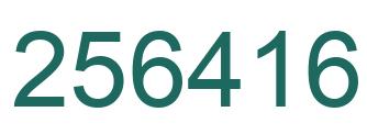 Number 256416 green image