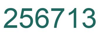 Number 256713 green image