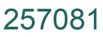 Number 257081 green image
