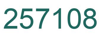 Number 257108 green image