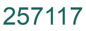 Number 257117 green image