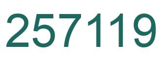 Number 257119 green image