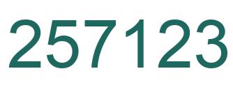Number 257123 green image