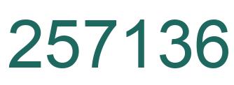 Number 257136 green image