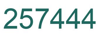 Number 257444 green image