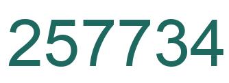 Number 257734 green image