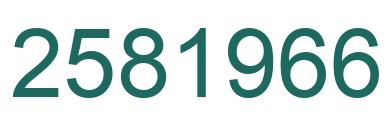 Number 2581966 green image