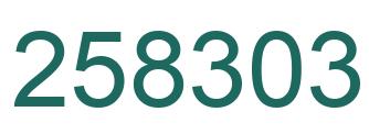 Number 258303 green image