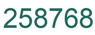 Number 258768 green image