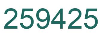Number 259425 green image
