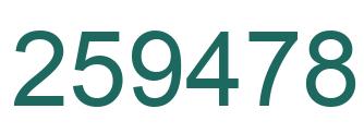 Number 259478 green image