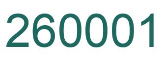 Number 260001 green image