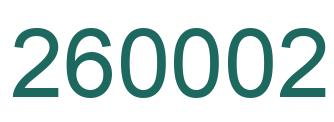 Number 260002 green image