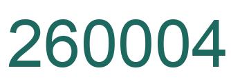 Number 260004 green image