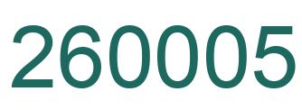 Number 260005 green image