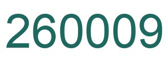 Number 260009 green image