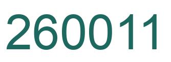 Number 260011 green image