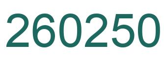 Number 260250 green image