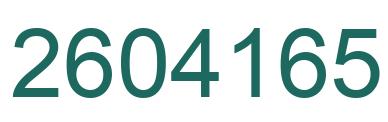 Number 2604165 green image
