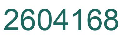Number 2604168 green image