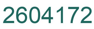 Number 2604172 green image
