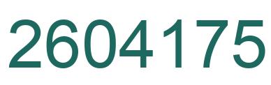 Number 2604175 green image