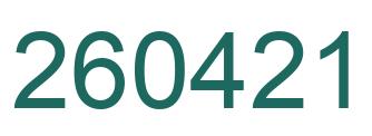 Number 260421 green image