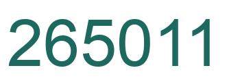 Number 265011 green image