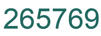 Number 265769 green image