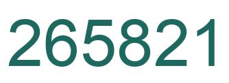 Number 265821 green image