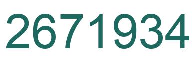 Number 2671934 green image