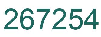 Number 267254 green image