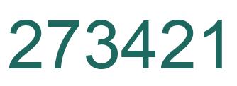 Number 273421 green image